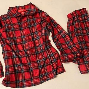 Macys family pjs red plaid